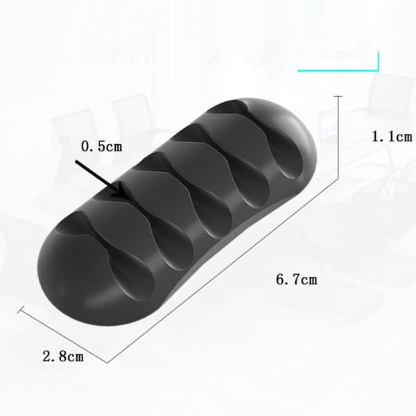Multi Kabelhållare Sladdorganisator Kabelklämma - Svart 2 - pack Svart
