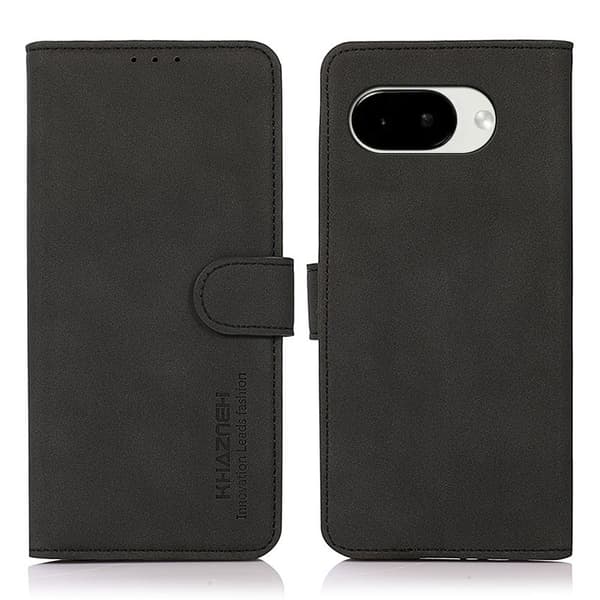 KHAZNEH Til Google Pixel 10a Pungcover PU-læder med Stander - Sort Black