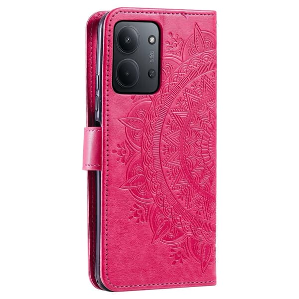 För Xiaomi Redmi 15C Stativfodral Totem Plånboksfodral Rosa