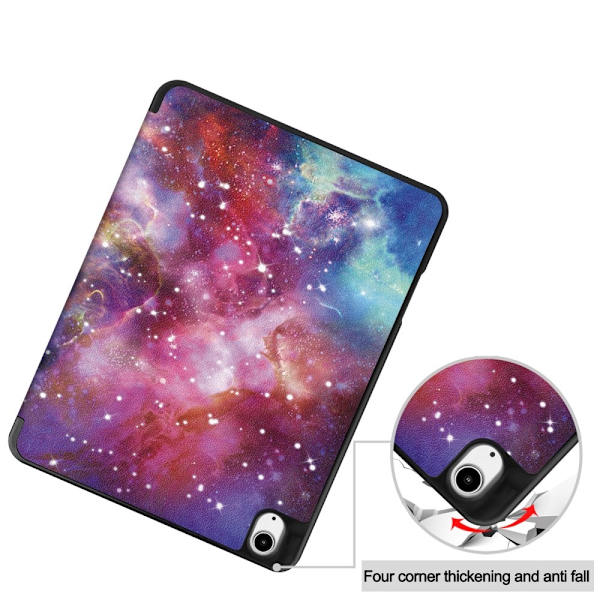 Till iPad Air 13 (2024) Slim fit tri-fold fodral Pennfack - Galaxy multifärg