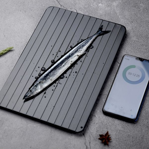 Frosne fødevarer Kød Frugt Hurtig optøningsbræt Køkken Optøning gadgets Black