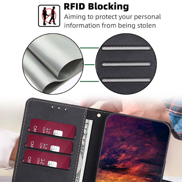 Xiaomi Redmi Note 12 Pro 5G Wallet Case Cover Shell Black