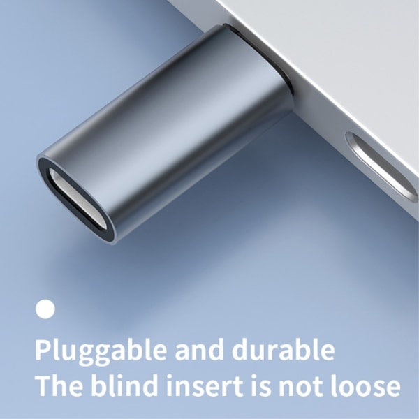 Muunnin USB-C-sovitin uros-USB-C-naaras 60 W Pikalataus Silver
