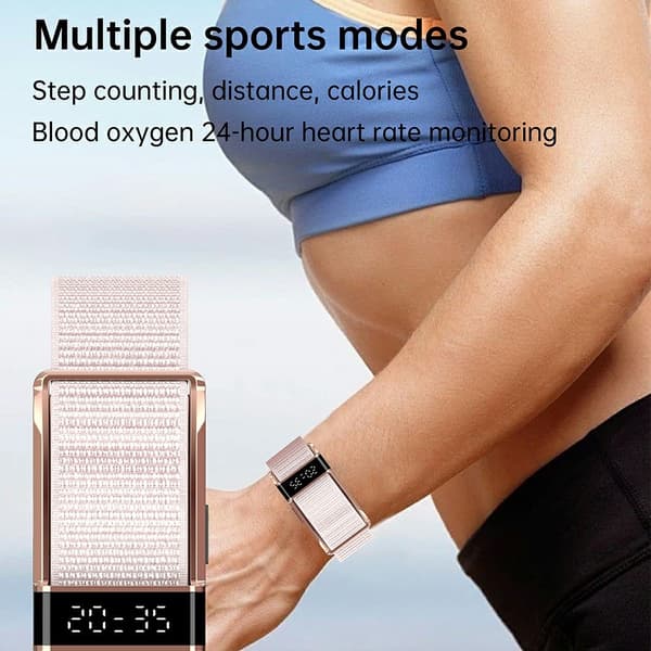 Smartwatch Smart aktivitetstracker IP68 pulsmåler blod ilt søvn måler armbånd Black