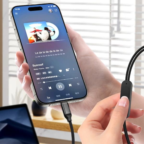 til f.eks. iPhone 15 USB - C han til 3,5 mm hun AUX telefonadapter Black
