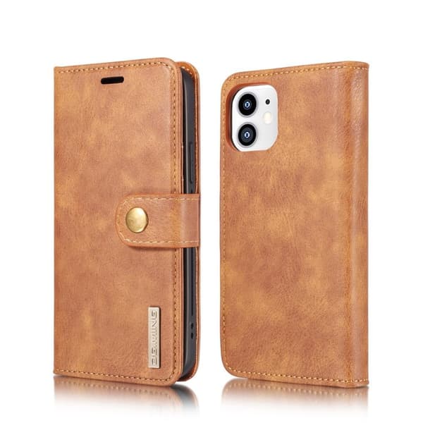 DG.MING iPhone 12 Mini Tyylikäs Lompakkokotelo - Ruskea Brown