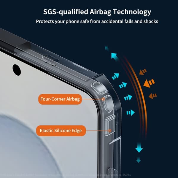 XUNDD For Samsung Galaxy S25 Edge Deksel Støtsikkert TPU + Akryl Bakdeksel Transparent