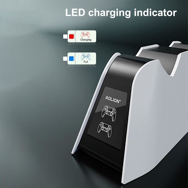 AOLION ALP500701 Dual Slot Fast Charging Dock för PS5 Elite Controller Vit