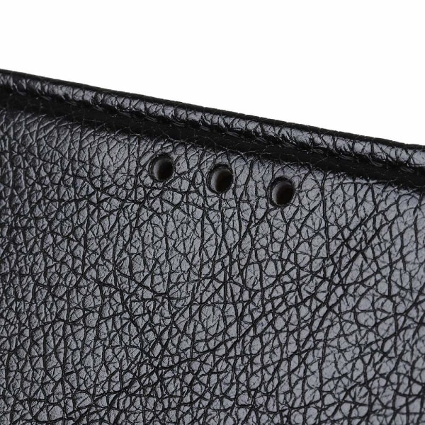 Textured Split Leather Wallet Case for Huawei P Smart Z - Black Black