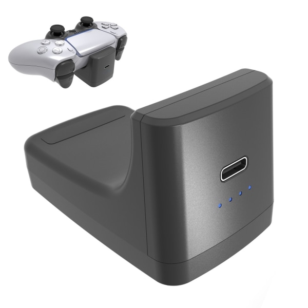 Til PS5-spilcontroller 1800mAh eksternt batteri blå indikator Black
