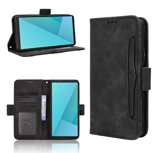 Wallet case Case Cover for Sony Xperia 10 VII Black