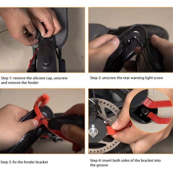 Fender Support Package for Mud Guard Fenders for Xiaomi M365 Scooter - Red Red