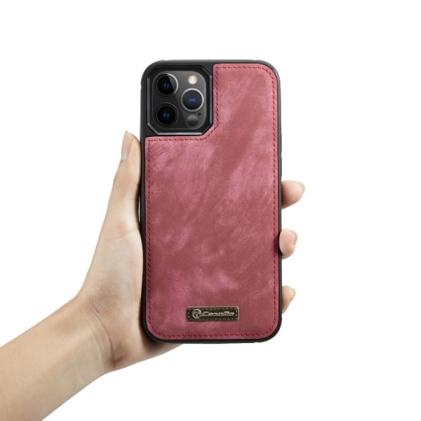 CASEME iPhone 12 Pro Max Retro plånboksfodral - Röd Röd