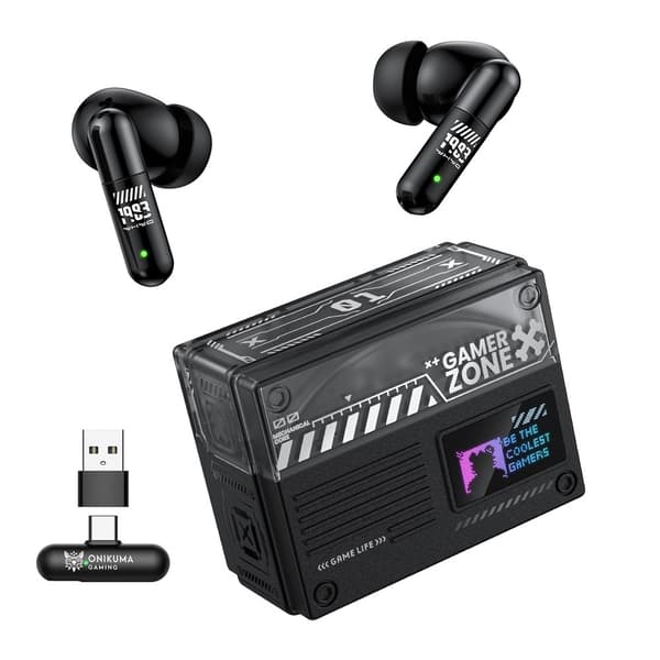 ONIKUMA In-ear gaming hodetelefoner – tre tilkoblingsmoduser, støydemping og ladeetui Black