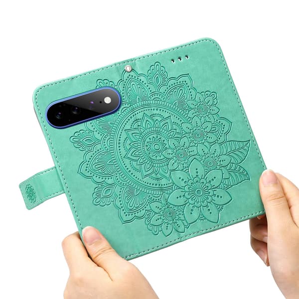Blomstret Pungcover med Stander til Google Pixel 11 Pro XL Green