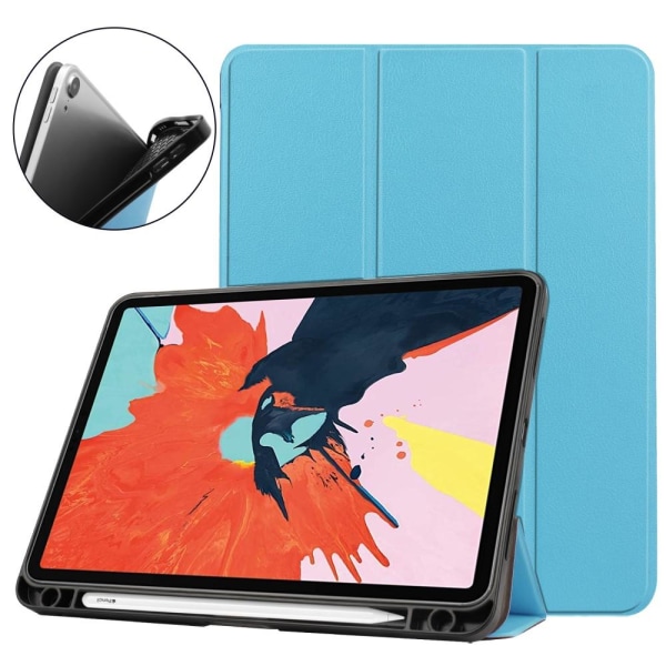 Apple iPad Air (2020) (2022) Slim fit tri-fold fodral - Ljusblå Blå