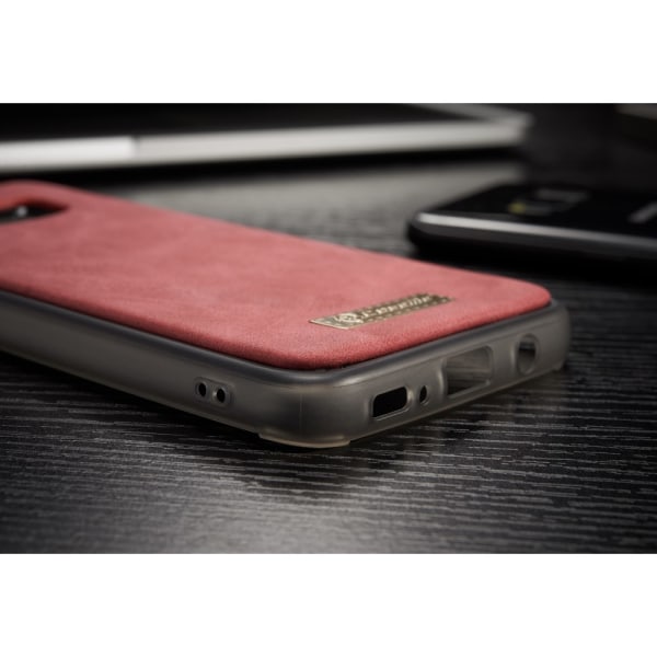 CASEME Samsung Galaxy S8 Plus Retro nahkainen lompakkokotelo, punainen Red