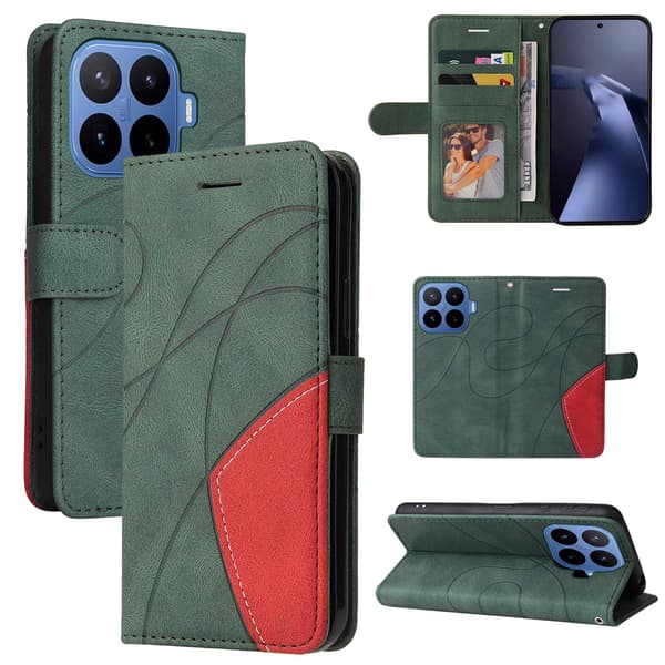 Til Xiaomi 17T Lommebokdeksel Bi-colour Green