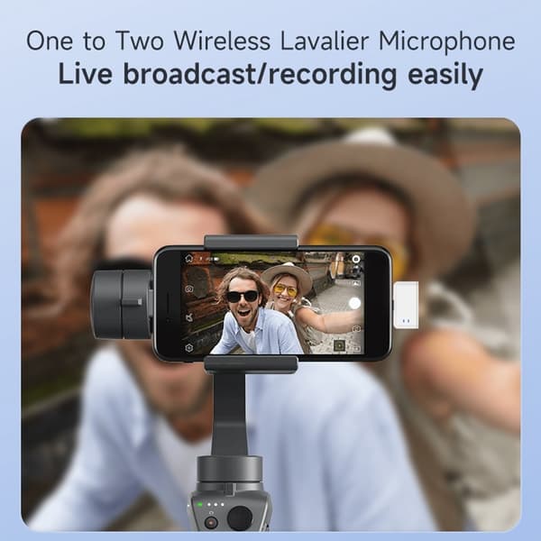USB-C Trådlös Lavalier brusreducerande 2 mikrofoner laddningsfodral Vit+Svart Vit
