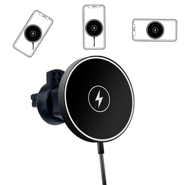 C12 15W trådlös laddare Luftventilfäste för iPhone 14/13/12 - serien Black