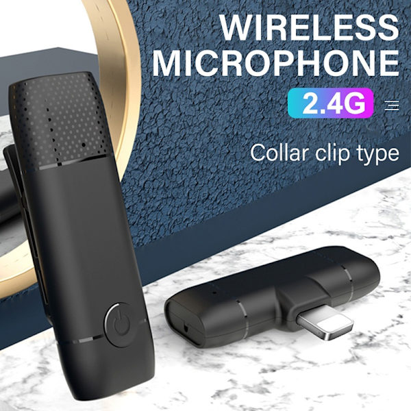 Trådløs mikrofon-lavalier til streaming af vlogging og live-udsendelser - USB-C Black