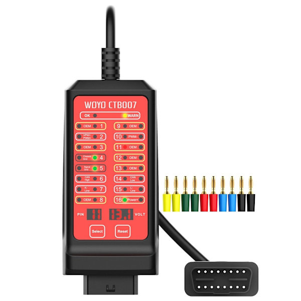 CAN OBD2 16Pin Car OBD 2 Scanner Diagnostik skanning 12/24V Röd