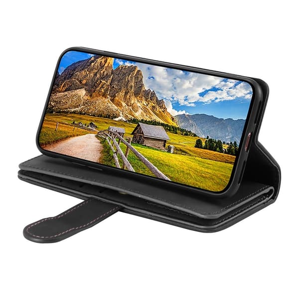 Til iPhone 17e / 16e Etui med Lynlåslomme og 9 Kortlommer Black