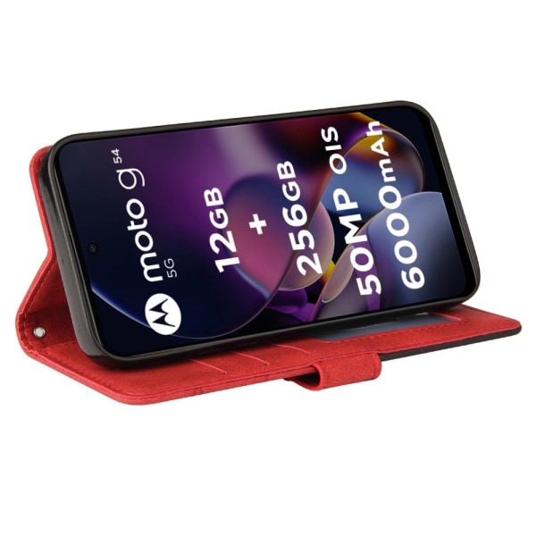 Til Motorola Moto G54 KT-serie-1 dobbeltfarve Red