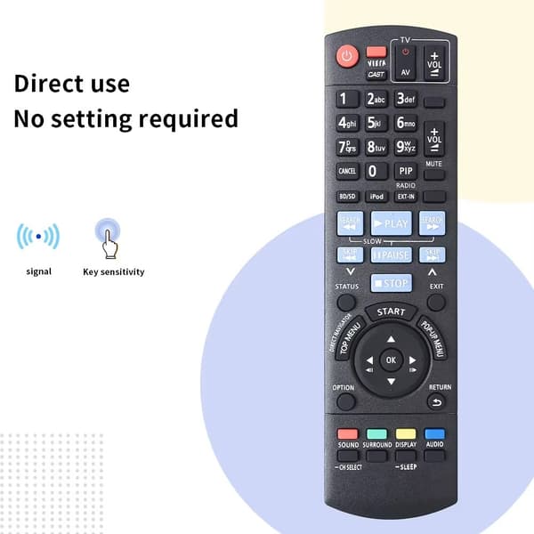 Fjärrkontroll Ersättning för N2QAKB000090 För Panasonic Audio Player Svart