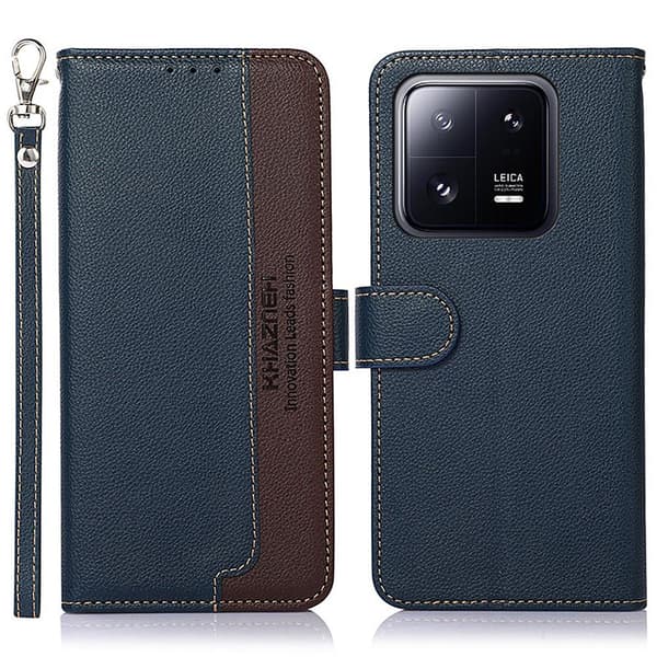 KHAZNEH Telefondæksel til Xiaomi 13 - Blå/Brun Blue