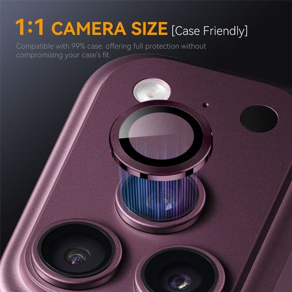 NORTHJO 1 Sæt Kameralinsebeskyttelse til iPhone 18 Pro / 18 Pro Max Purple