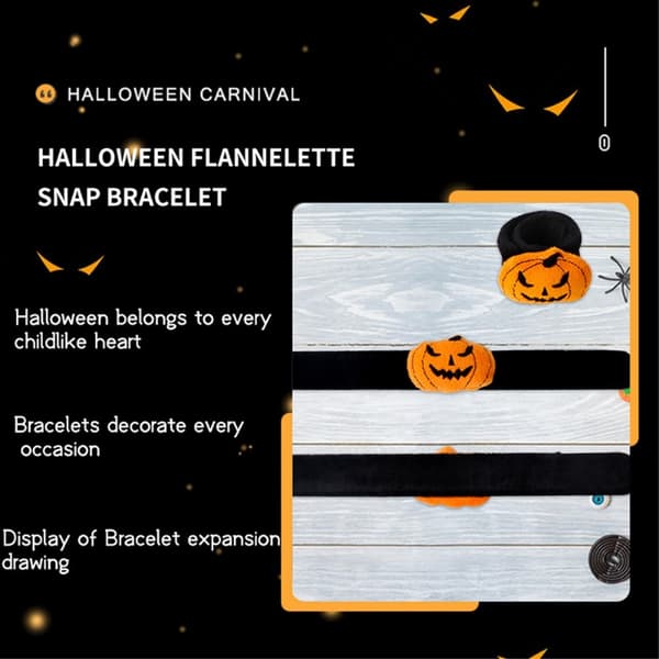 Halloween Slap Band Armbånd til Fest Fest Masquerade - Græskar Black
