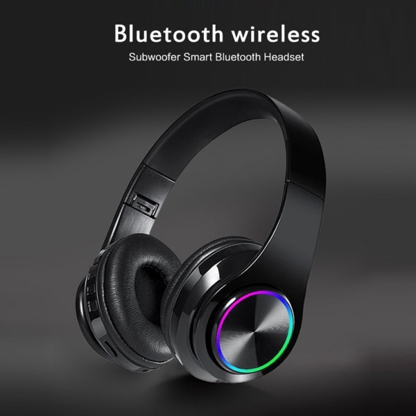 Hifi Trådløst Øretelefoner Bluetooth Hodetelefoner - Svart Black