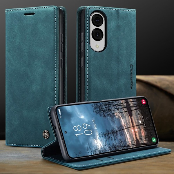 CASEME Retro Lompakkokotelo Samsung Galaxy S25 Edge Blue