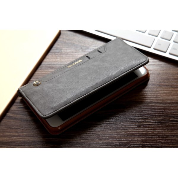 CMAI2 Litchi plånboksfodral till iPhone 7 Plus - Grå grå
