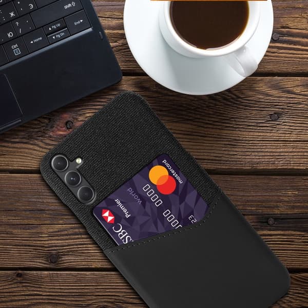 Til Samsung Galaxy A55 Deksel med 2 kortspor Black