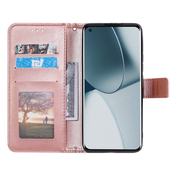 Lommebokdeksel med Stativ og Håndleddsstropp til Sony Xperia 1 VIII PinkGold