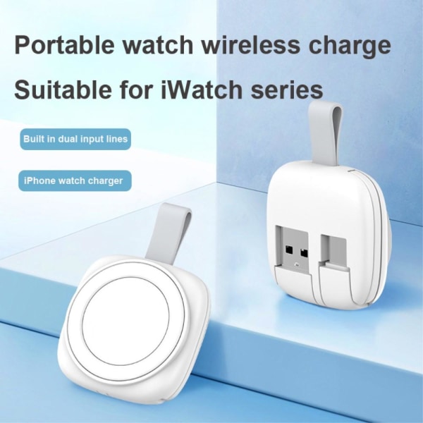 Oplader til Apple Watch opladningsbase med Type-C/USB-kabler White