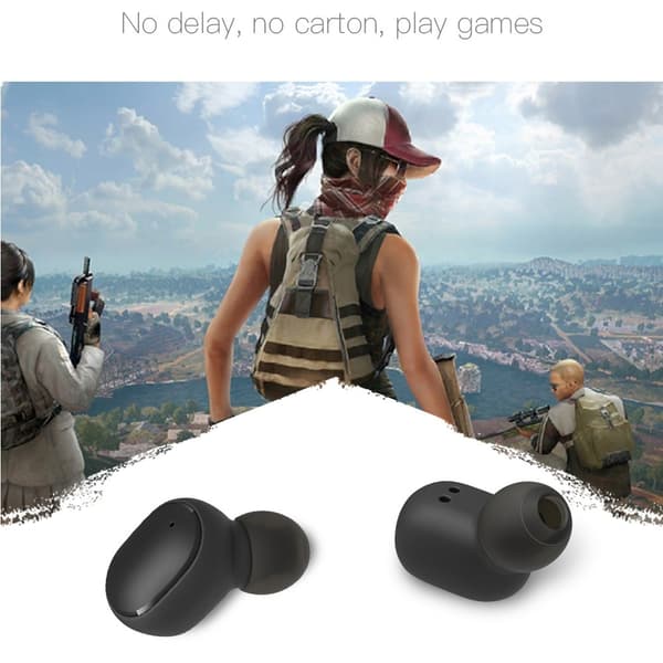 E6S Trådløse Hovedtelefoner HiFi Lyd Stereo Bluetooth In-Ear - Sort Black
