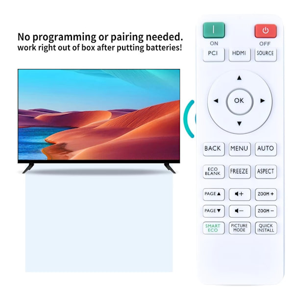Fjernkontroll Erstatning Utskiftning for RCX016 for BENQ-projektor White