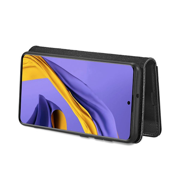 DG.MING Split Læder Pung Taske til Samsung Galaxy A71 - Sort Black