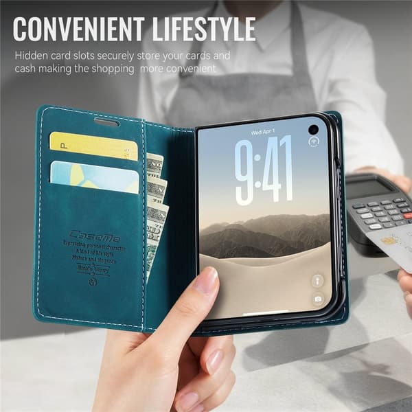 CASEME Telefonlommebokdeksel til iPhone Duo Blue