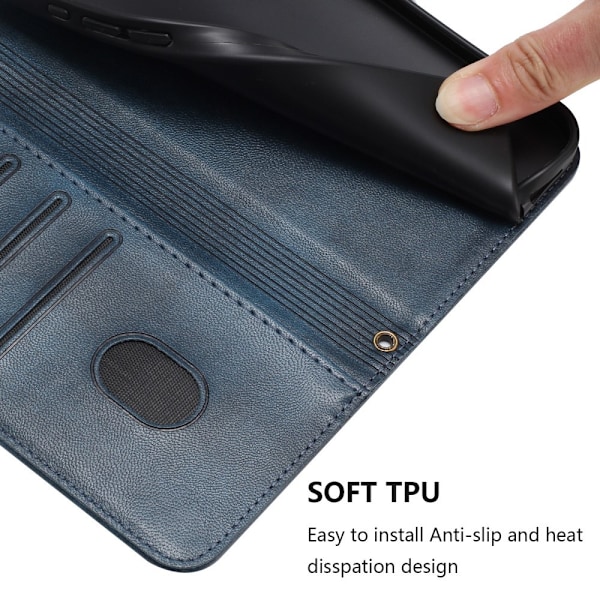 Motorola Edge 60 Pro 5G Suojakotelot Lompakko Teline Retrokuvio Nahkainen Blue