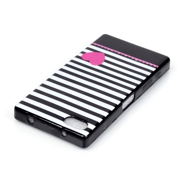 TPU - cover Z5 Compact - Striper og rosa hjerte Multicolor
