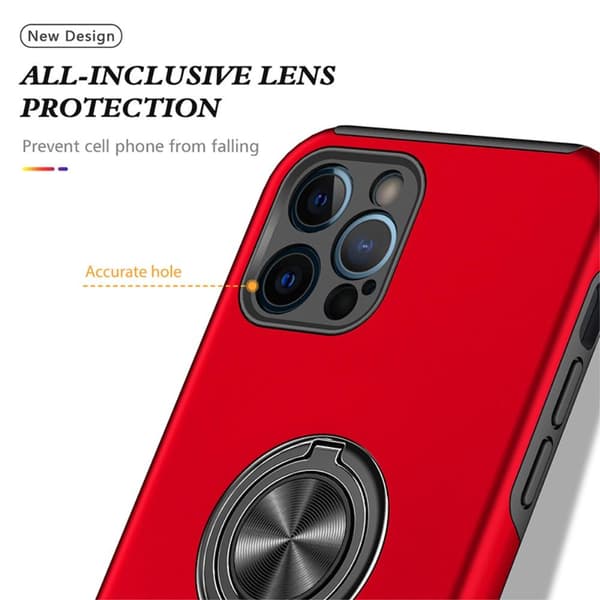 iPhone 13 Pro Max Sormirengas Sivutuen Hybridikotelo - Punainen Red