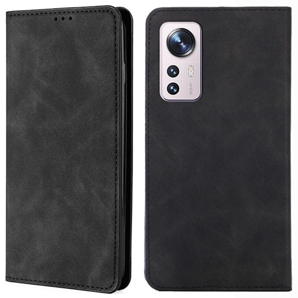 Vintage tegnebog taske til Xiaomi 12 Pro - sort Black