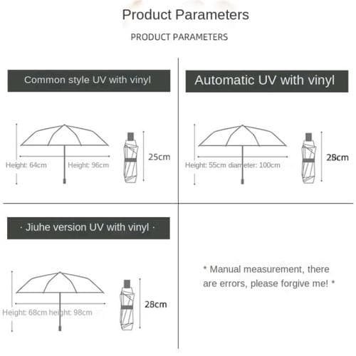 Anti - UV - paraply bærbar sammenleggbar regnautomatisk åpning/marineblå Blue