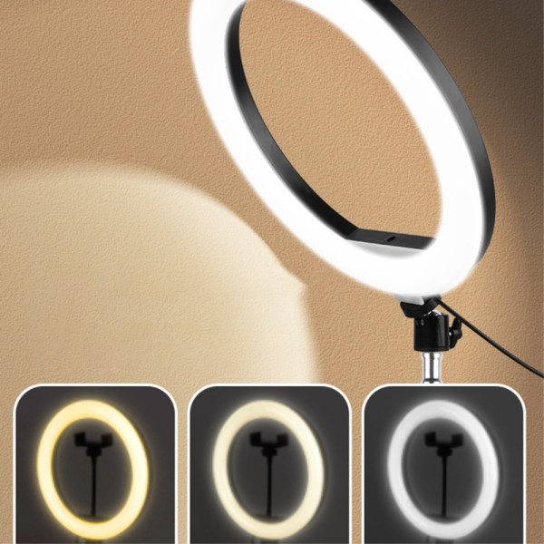 Selfie Ring Light Hållare Lazy Bracket LED-ljus Live Stream Vlog Vit