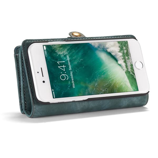 CASEME Till iPhone 7 Plus / 8 Plus Retro Split läder plånboksfodral Blå