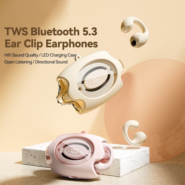 ESSAGER Bluetooth Headset Langattomat kuulokkeet Hienkestävät - beige Beige